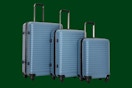 Stock image of the blue Travelhouse 3 Piece Hardside Luggage Set 