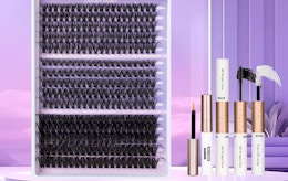a lash cluster kit on a purple background