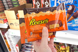 hand holding good humor reese's ice cream bars