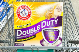 arm & hammer cat litter in shopping cart