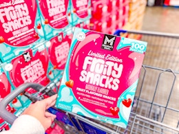 hand holding members mark valentine fruity snacks