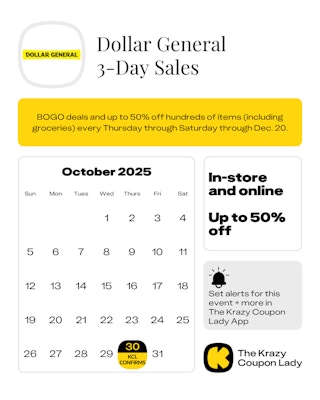 Dollar General Deal Days start date in 2025