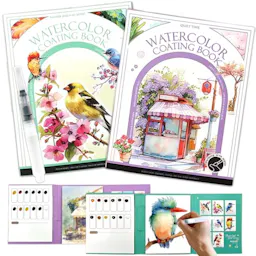 Watercolor Coloring Book Kit