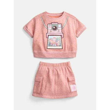 Toddler Graphic Top and Skirt Set