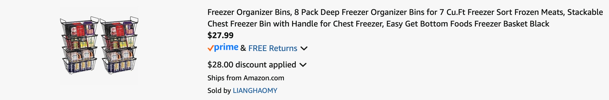 Amazon Deep Freezer Organizer Bins 2025 2