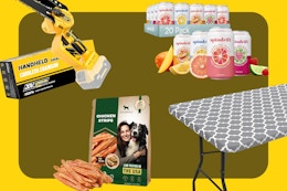 amazon items on a yellow background