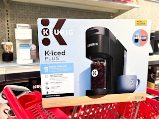 Keurig K-Iced Plus sitting on a Target cart