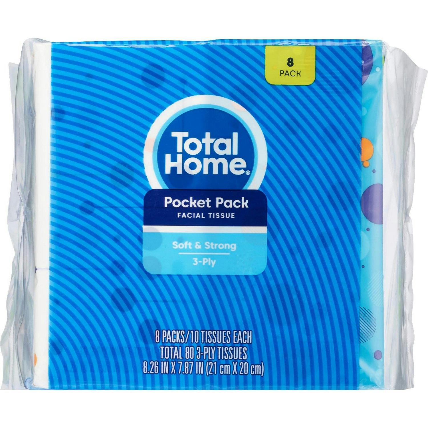 3 Total Home Facial Tissue 8-Packs