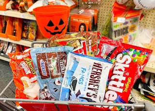 halloween candy bags inside cart