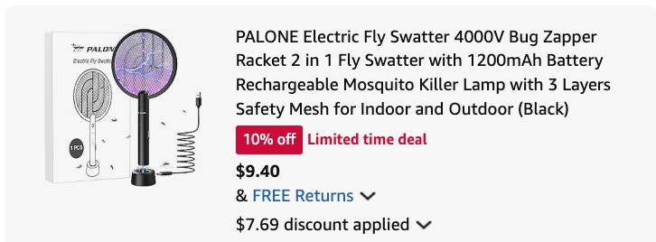 fly swatter Amazon receipt