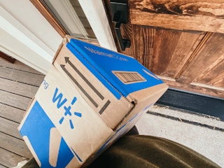 A walmart plus shipping box