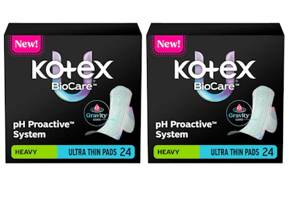 2 Kotex Ultra Thin Pad Boxes