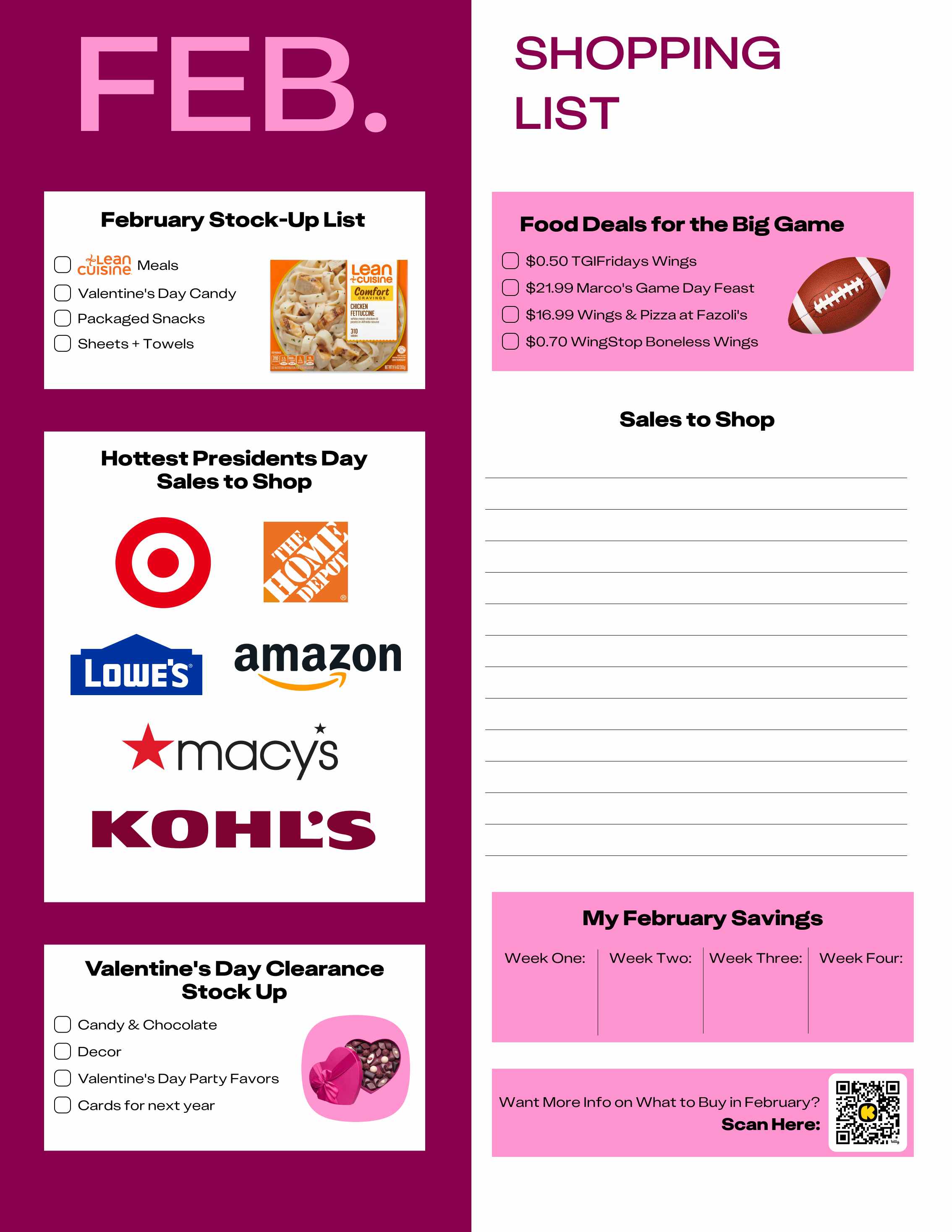 a shopping list for february 2024