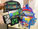 Black Minecraft five-piece backpack set