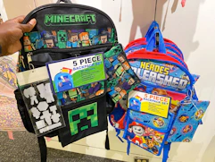 Black Minecraft five-piece backpack set