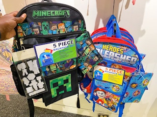 Black Minecraft five-piece backpack set