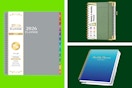 planners in a green collage 