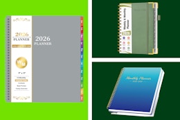 planners in a green collage 