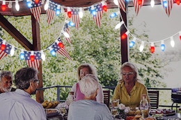 Red, White, and Blue Outdoor String Lights, $7 on Amazon card image