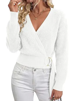 PRETTYGARDEN Women's Wrap Sweater