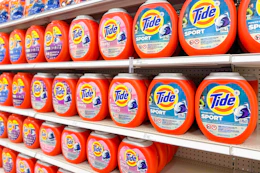 tide pods in a store aisle