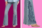 2 images (one close up shot of daisy detailing) Jessica Simpson Flare Jeans