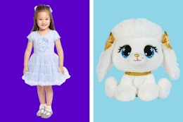 Hello Kitty Tutu Dress (toddler size) & Gund stuffed animal toy (white dog)