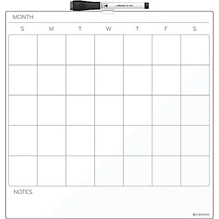 U Brands Dry-Erase Calendar Board