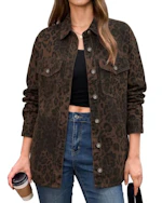 Women's Leopard Jean Jacket