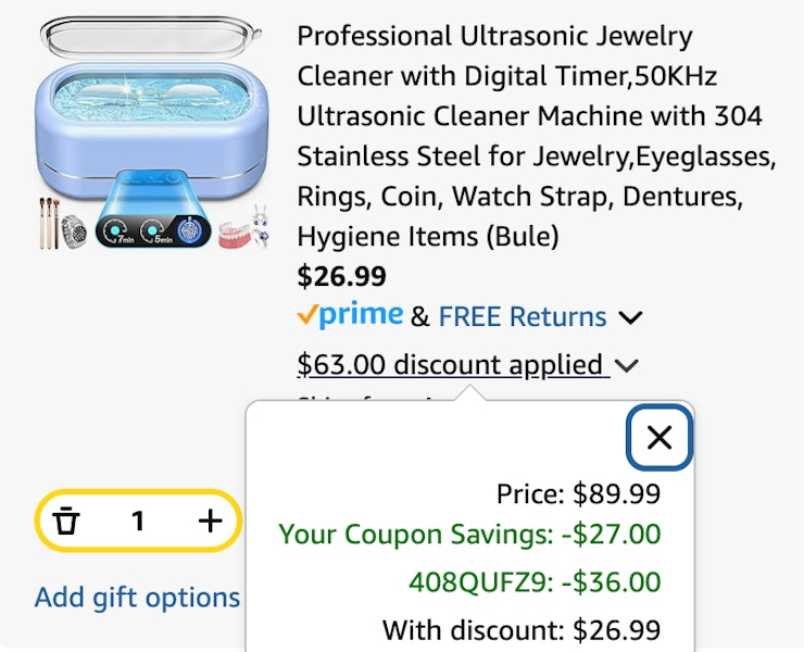 Jewelry Cleaner cart