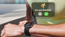 a person wearing a smart watch