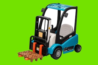 bro forklift ride on toy collage