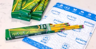 ticonderoga pencils on counter next to amazon packaging