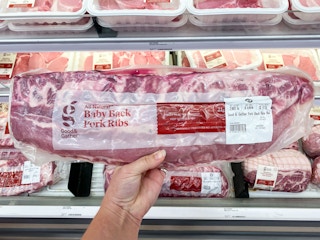 hang golding up back of baby back ribs at Target