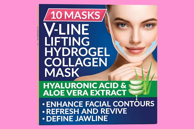 #1 Amazon Best Seller: 10 Toning Collagen Face Masks for $19.49 (Reg. $43) card image