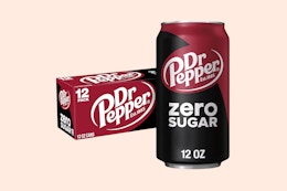 dr pepper soda on a cream background