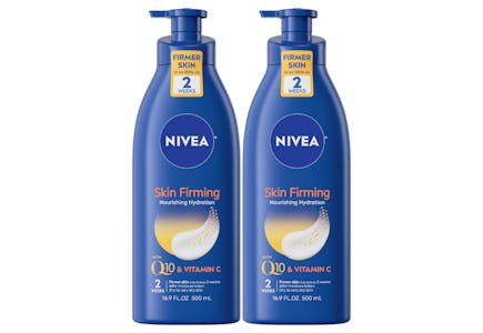 2 NIVEA Skin Firming Nourishing Hydration Lotions