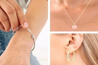 3 lifestyle images of the Bijoux Chateau Jewelry: Necklace, Necklace & Earring