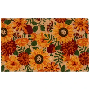 Fall Flowers Coir Mat