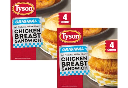 2 Tyson Chicken Sandwich Boxes