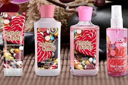a bath and body cotton candy kit