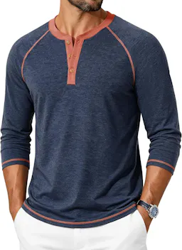 Men's Henley Long Sleeve Shirt