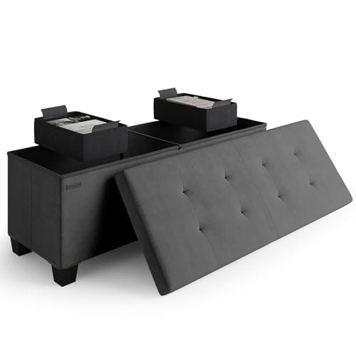 Storage Ottoman Bench with Bins