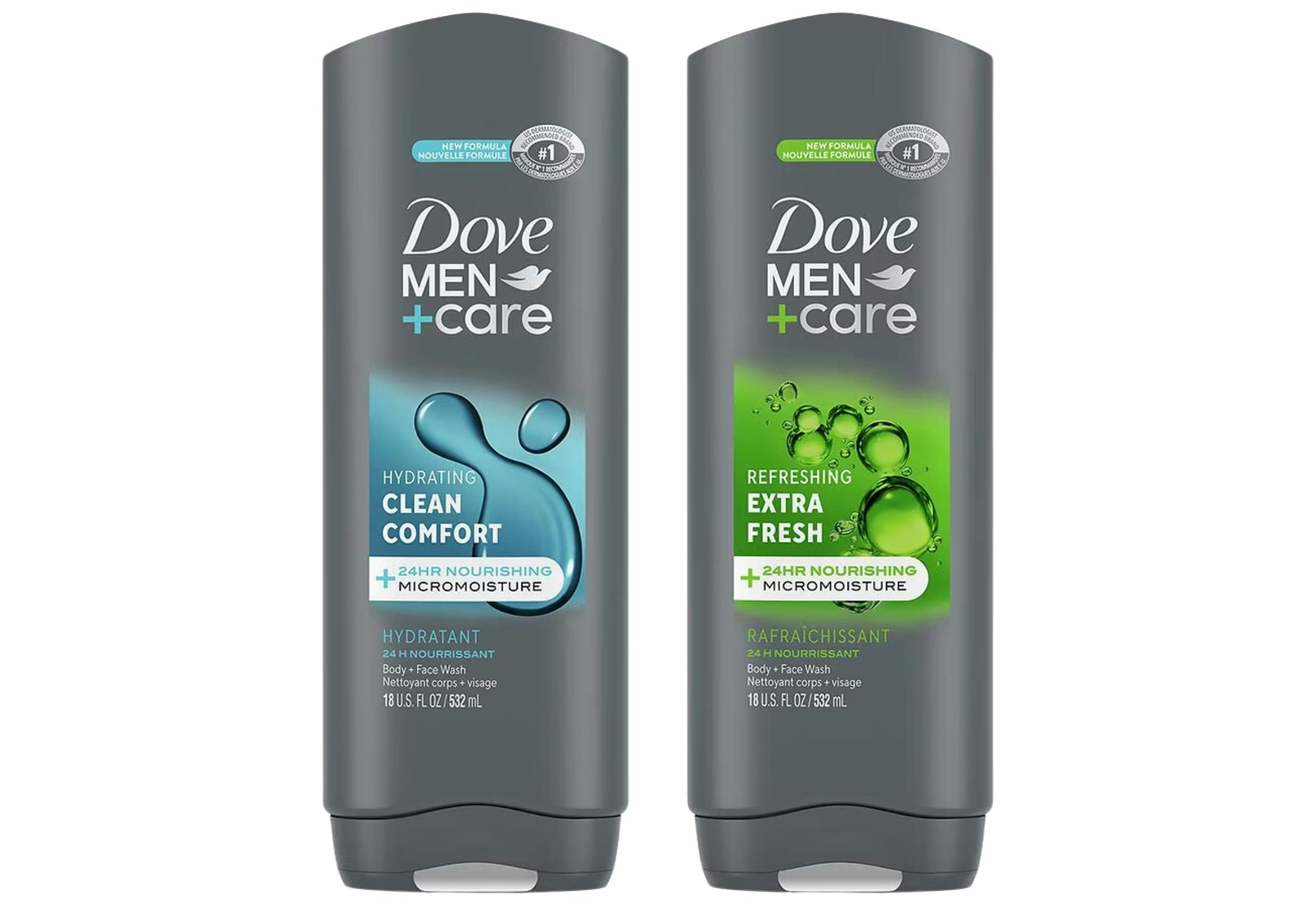 2 Dove Men+Care Body Washes