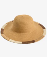 Embroidered Edge Straw Floppy Hat