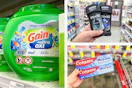 collage image of gain flings, colgate toothpaste, and axe deodorant
