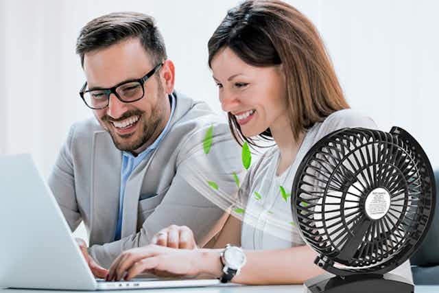 This 6.6-Inch Rechargeable Desk Fan Is on Sale $8 on Amazon card image