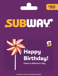 Subway $50 Gift Card