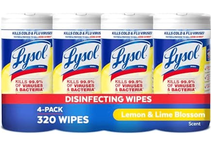 Lysol Disinfectant Wipes 4-Pack