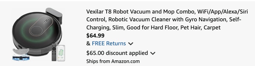 T8 vacuum mop Amazon receipt